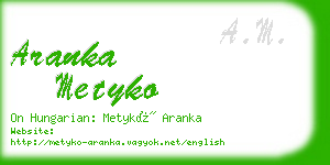 aranka metyko business card